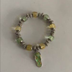 4/$30 Green and Yellow Shoe Sandal Bracelet